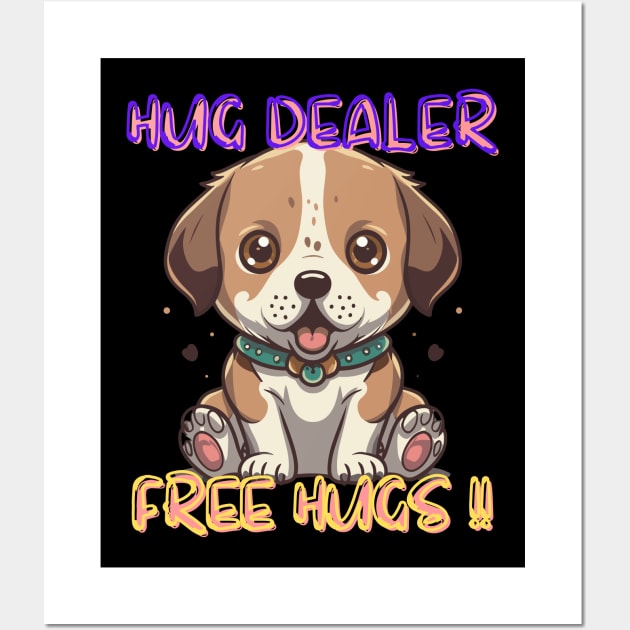 Hug Dealer cute dog Wall Art by Ironclaw